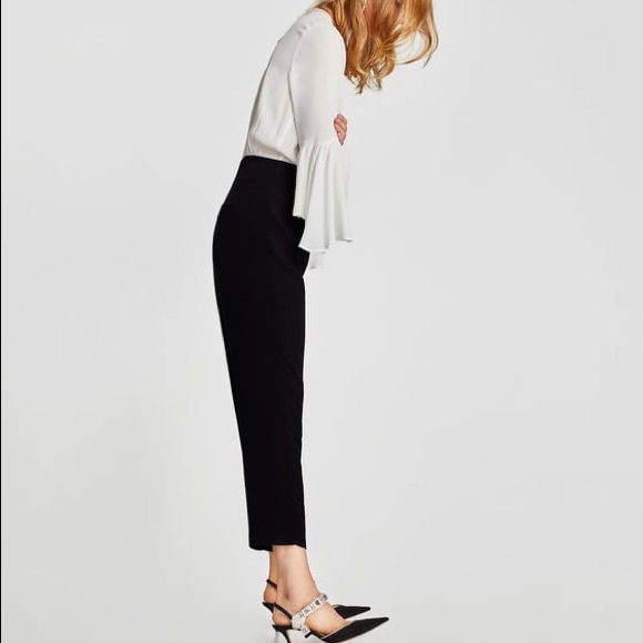 NWT Zara Black White Contrasting V Neck Jumpsuit - Picture 5 of 8